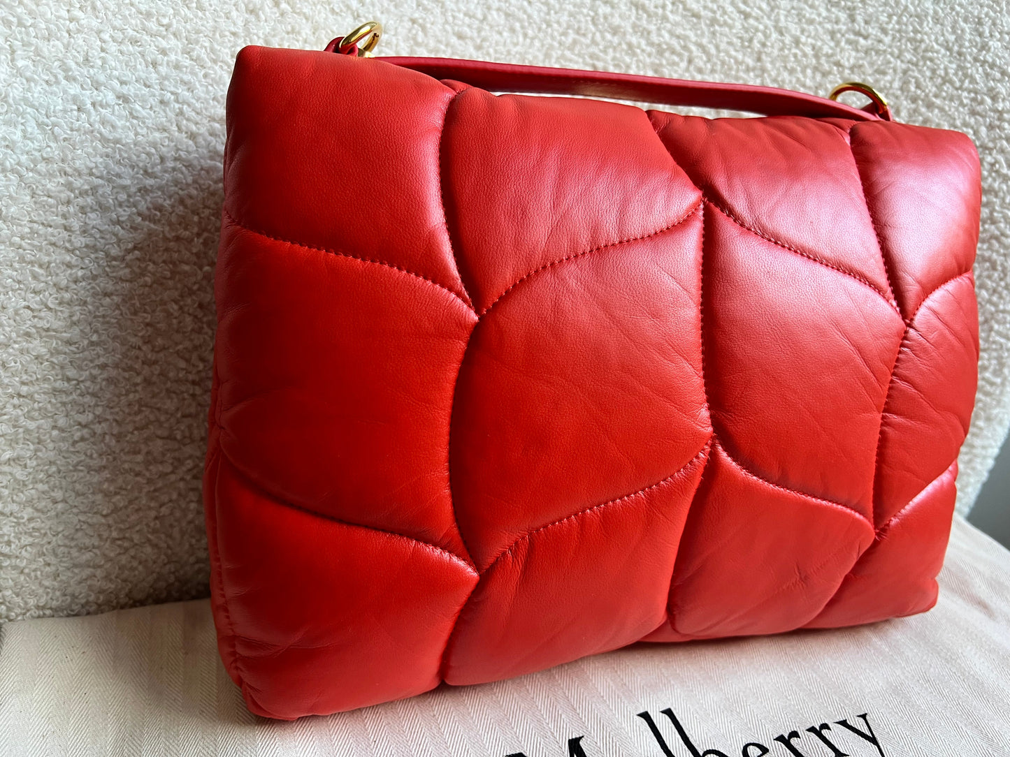 Mulberry Coral Orange Softie in Pillow Effect Nappa Leather (RRP £1650)