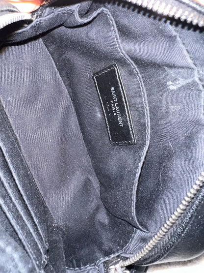 Yves Saint Laurent (YSL) Black Studded Lou Belt Bag
