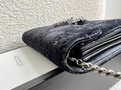Gucci Black Velvet Dionysus Mini Chain Bag