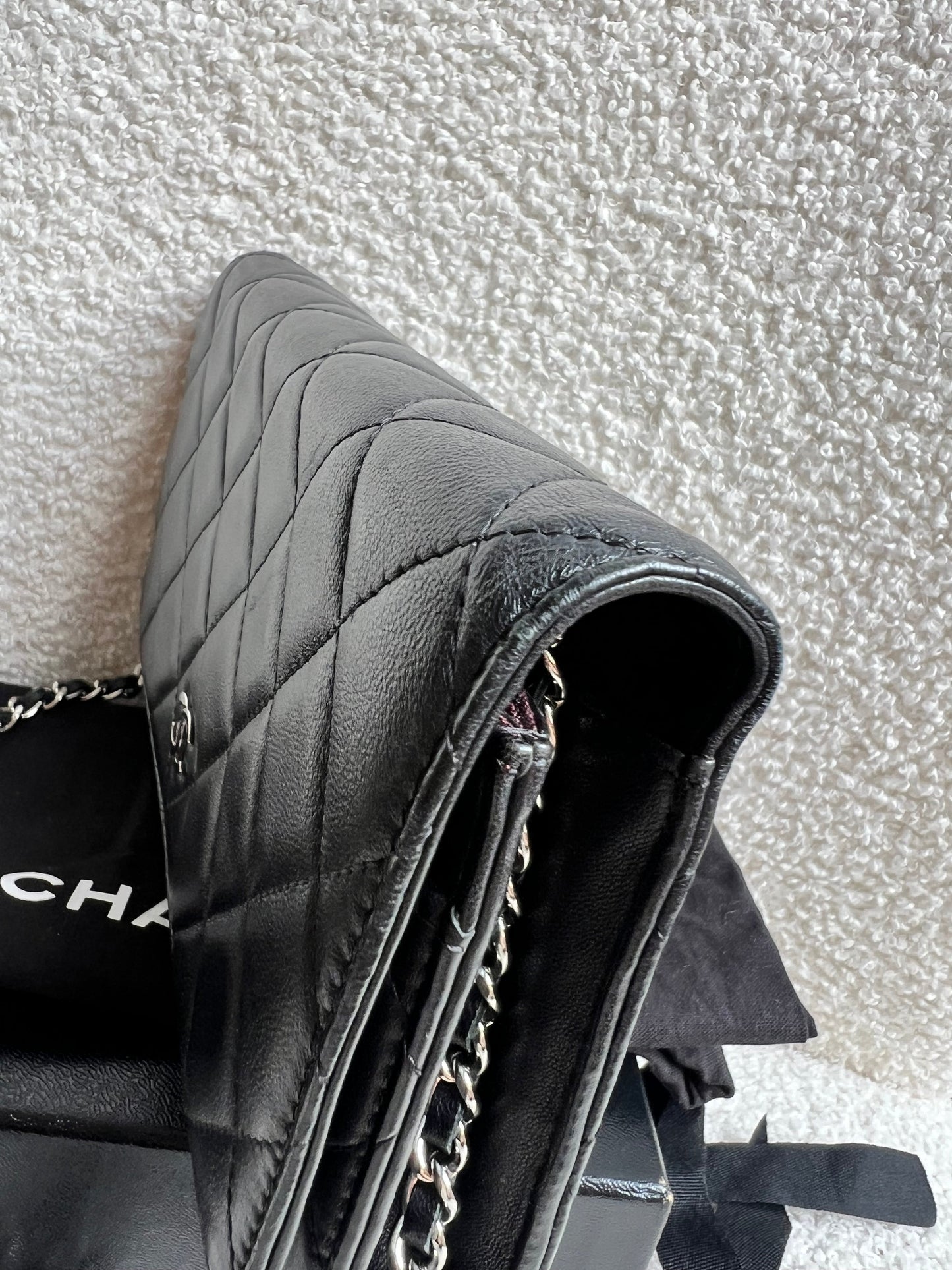 Chanel Wallet on Chain in Black Lambskin Silver Hardware (RRP £2,930)