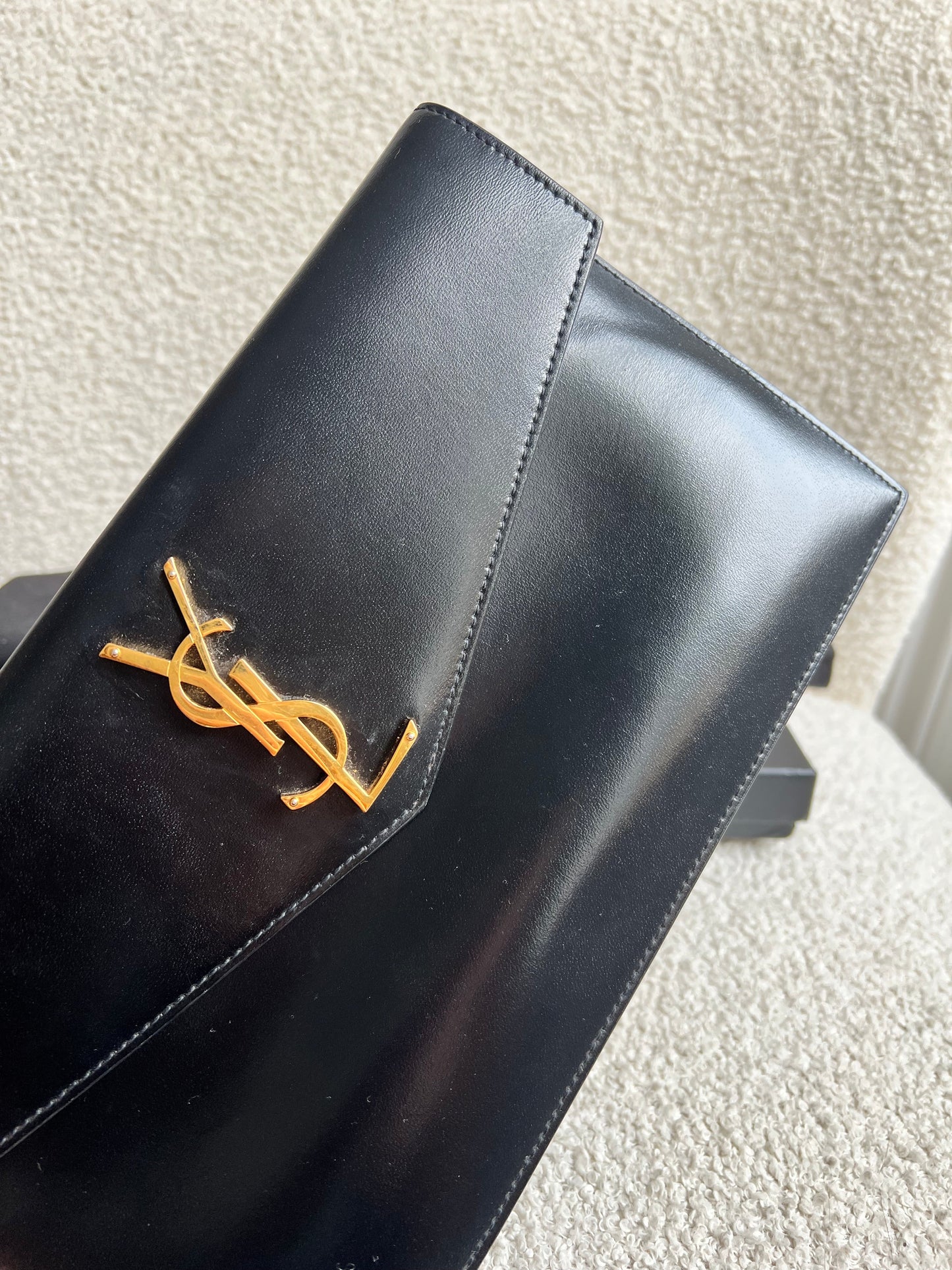 Yves Saint Laurent (YSL) Black Uptown Pouch Clutch (RRP £580)