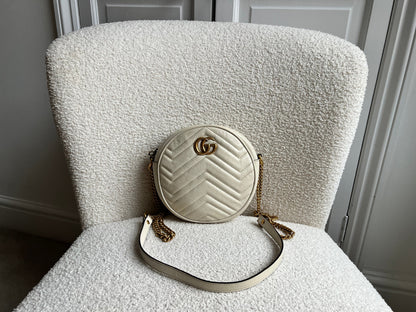 Gucci GG Round White Marmont Small Shoulder Bag (RRP £1,090)