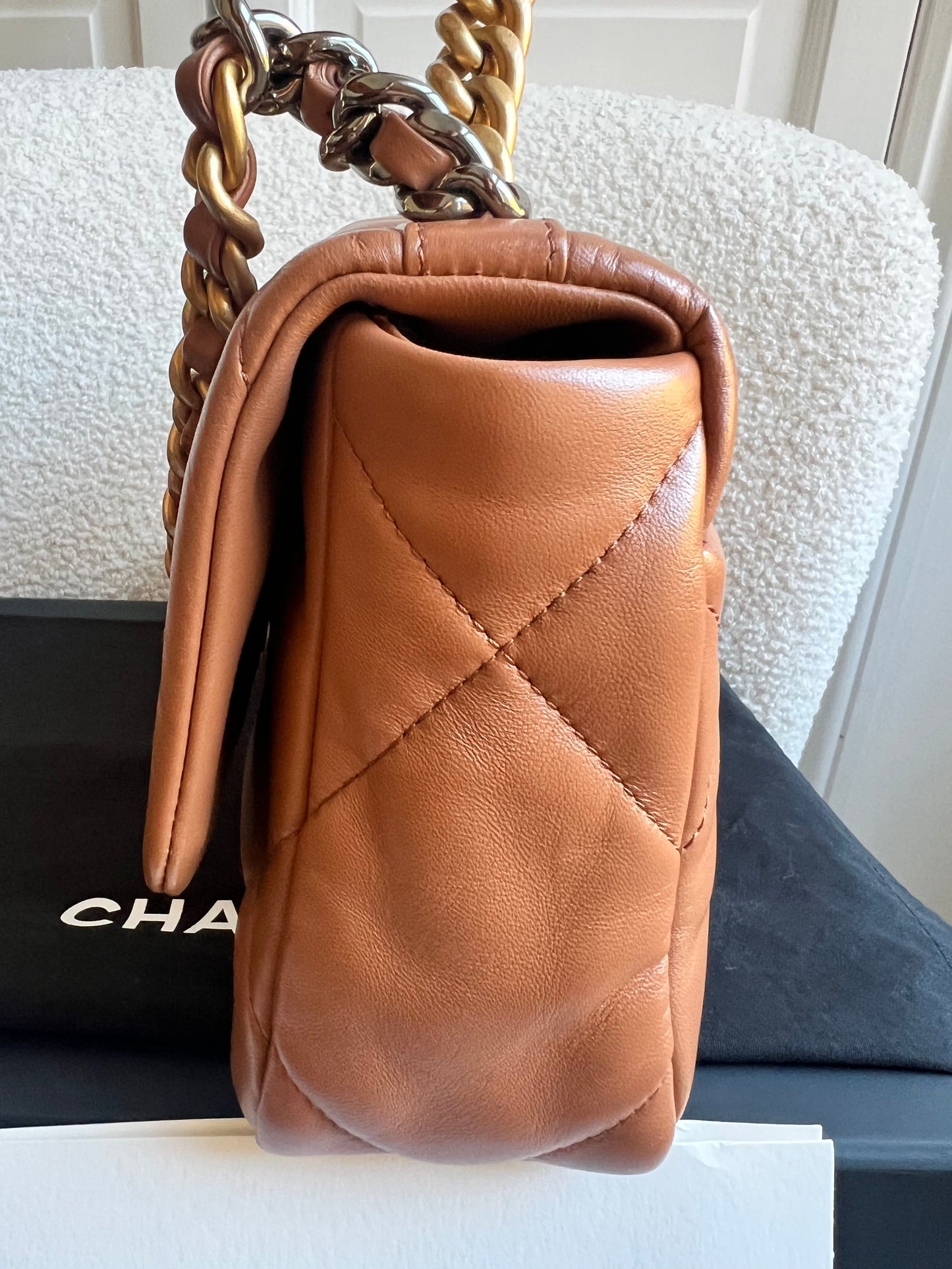 Chanel Small 19 in Caramel Lambskin (RRP £5,590)