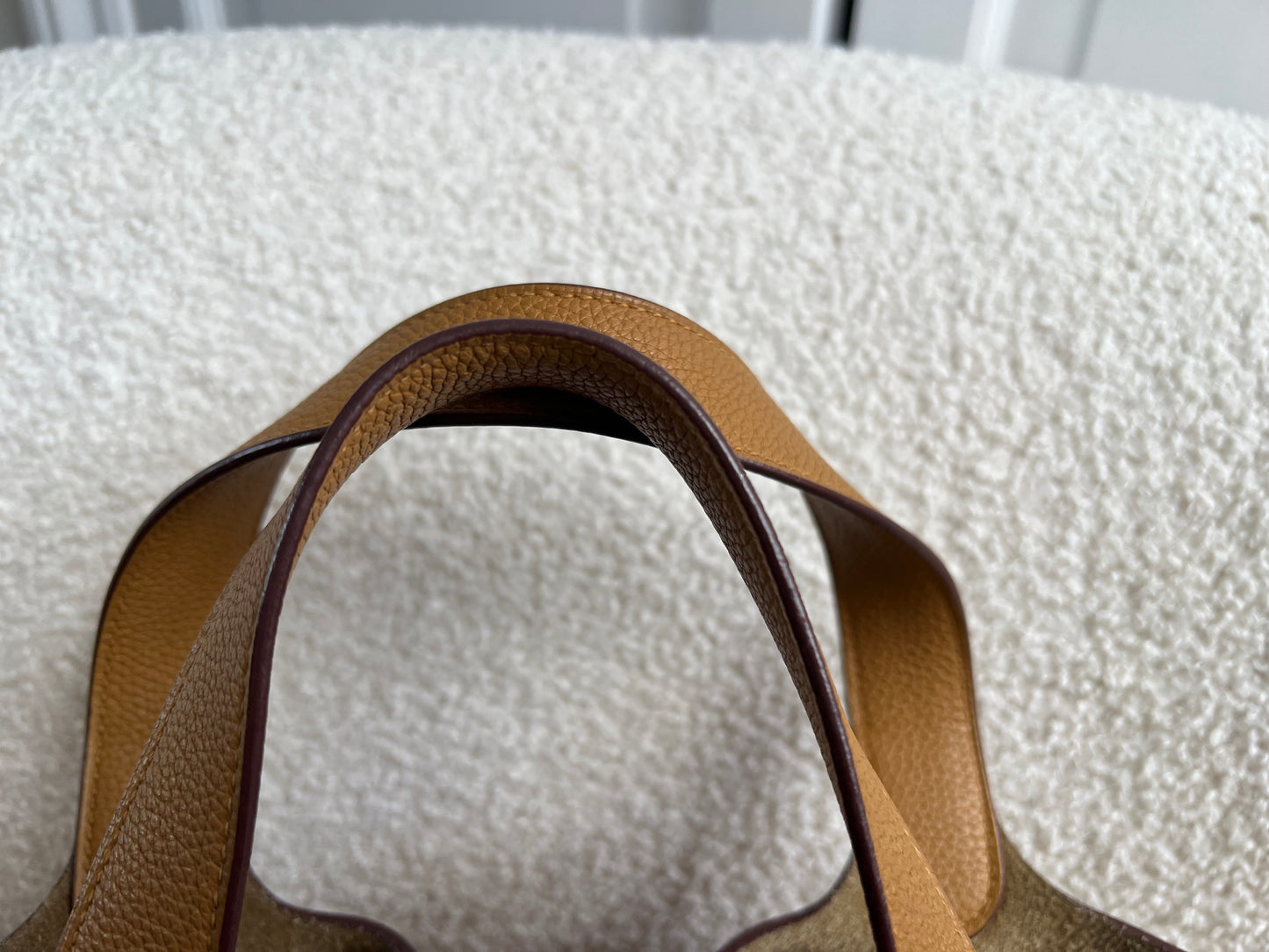 Hermes Picoton 22 in Sesame Clemence Leather with gold hardware