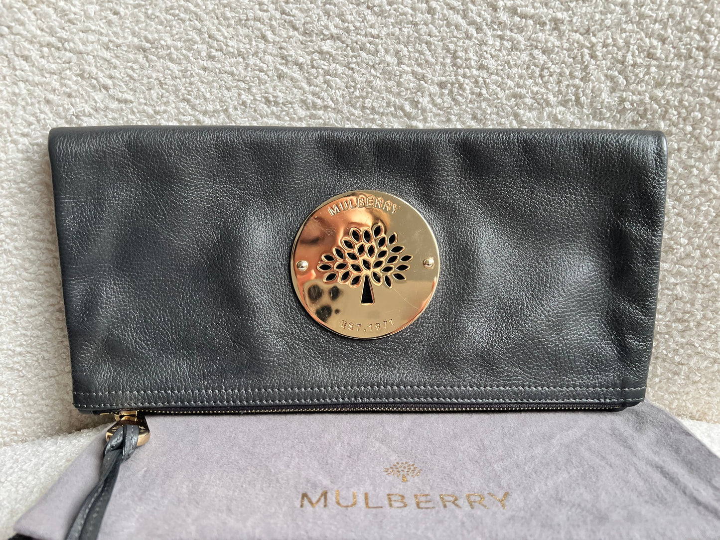 Mulberry Dark Grey Daria Clutch (RRP £550)