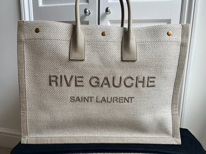 Yves Saint Laurent Large Rive Gauche in Canvas and Printed Leather (RRP £1440)