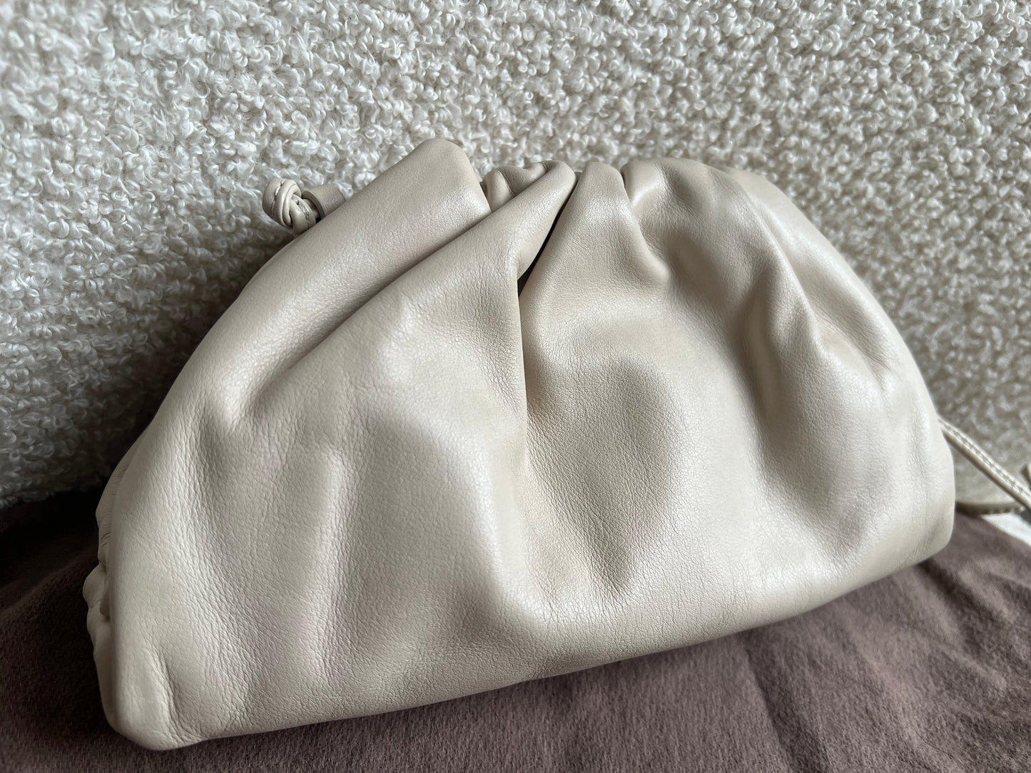 Bottega Veneta Cream Mini Pouch Clutch