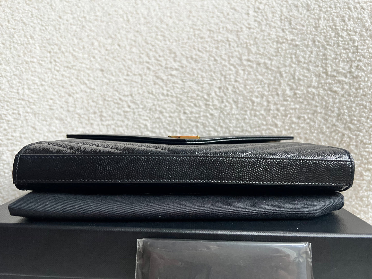 Yves Saint Laurent (YSL) Black Cassandre Envelope Chain Wallet (RRP £1,200)