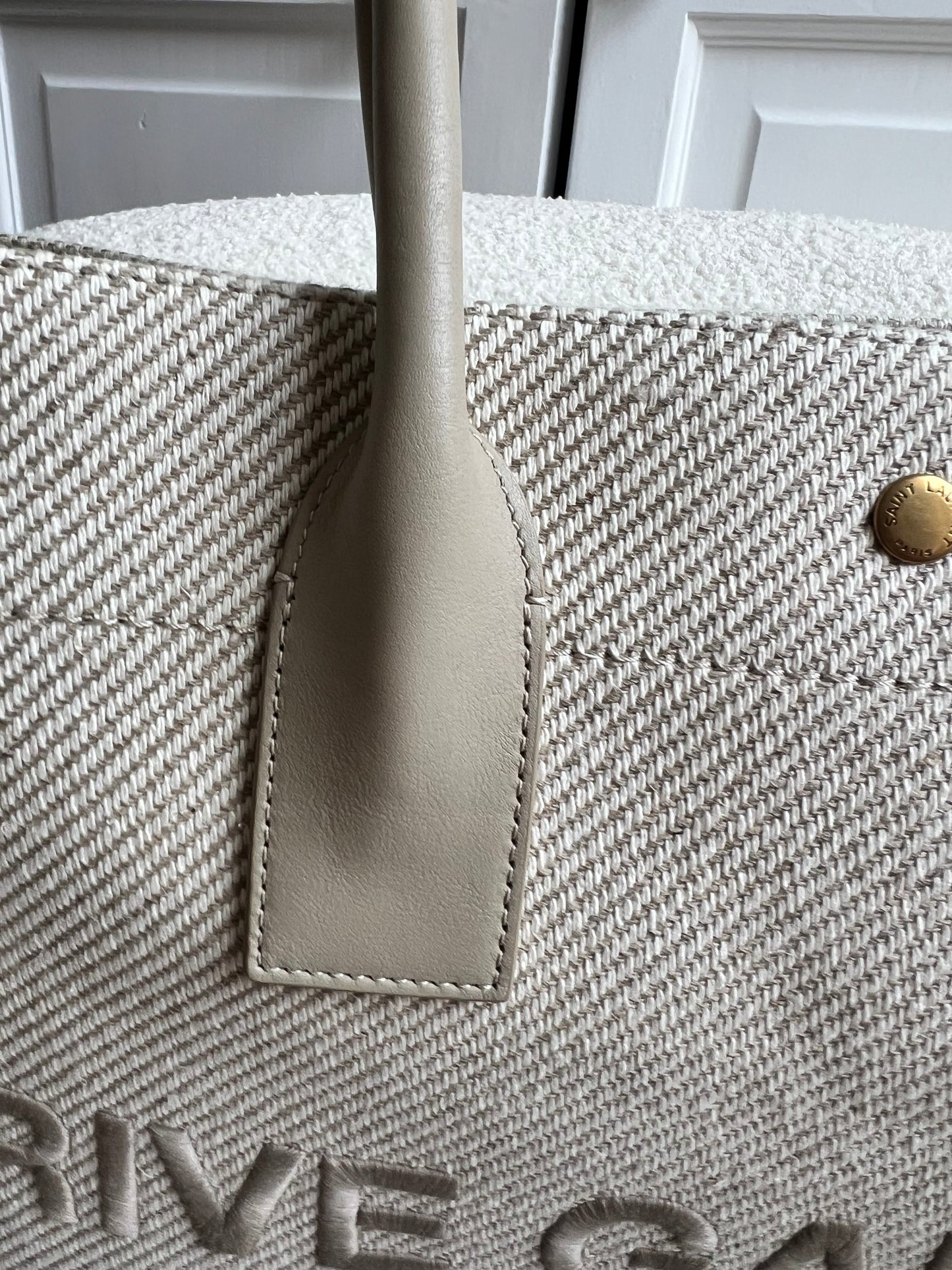 Yves Saint Laurent Large Rive Gauche in Canvas and Printed Leather (RRP £1440)