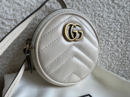 Gucci White GG Marmont Coin Pouch on Strap (RRP £395)