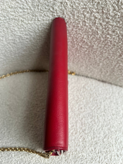 Yves Saint Laurent (YSL) Red Belle de Jour Chain Wallet Clutch