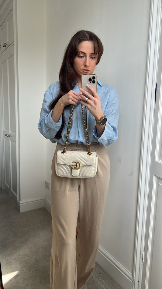 Gucci GG White Marmont Mini Shoulder Bag (RRP £1,890)