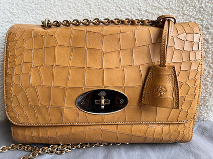 Mulberry Biscuit Brown Croc Medium Lily
