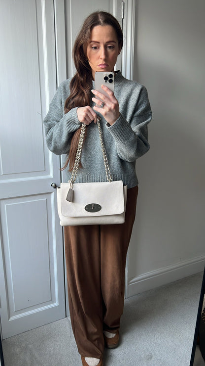 Mulberry White Medium Lily with Silver Hardware (RRP £1095)