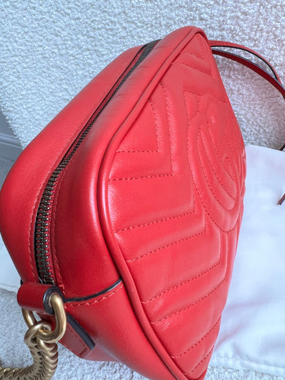 Gucci GG Red Marmont Small Shoulder Bag (RRP £1,440)
