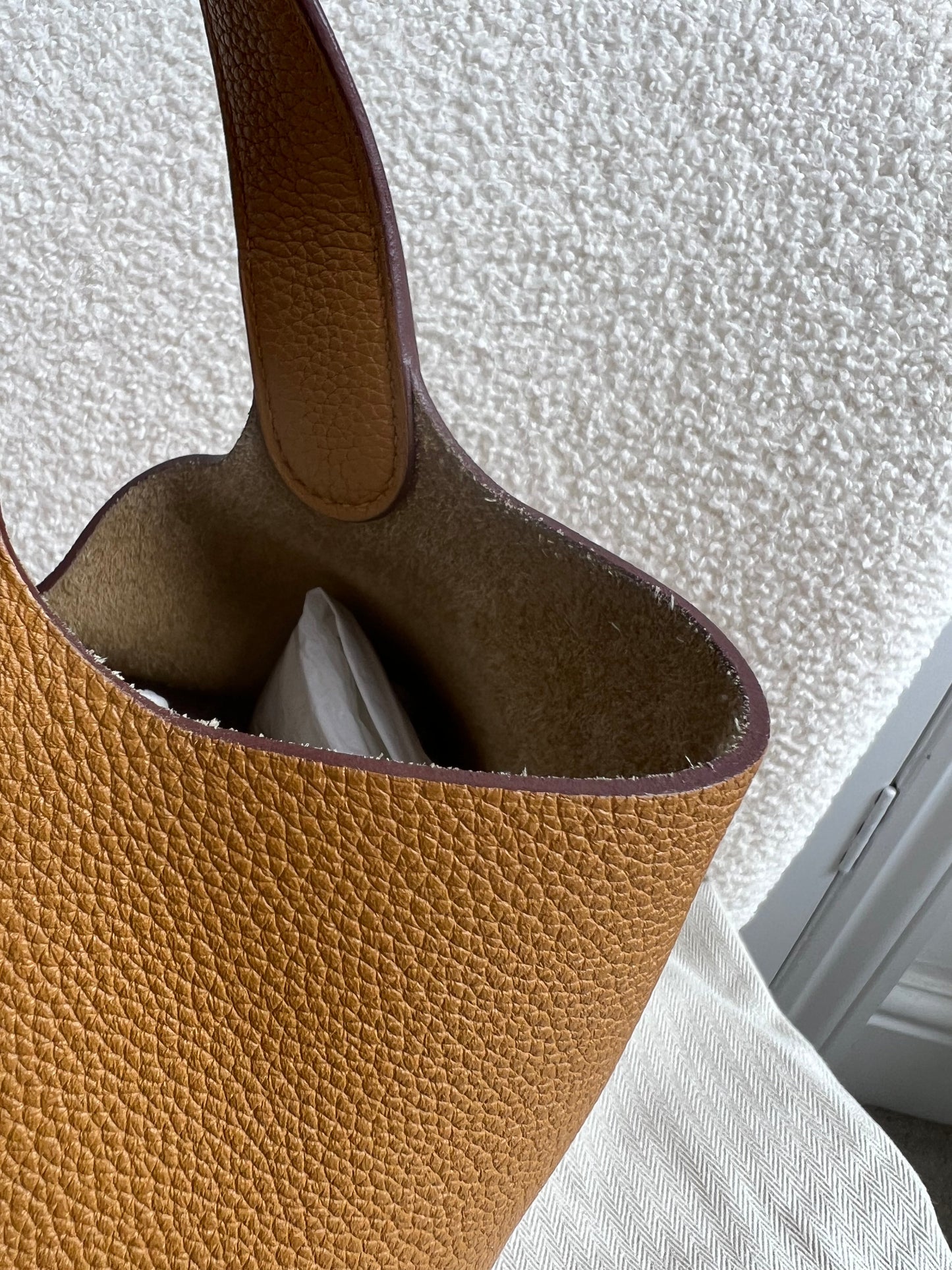 Hermes Picoton 22 in Sesame Clemence Leather with gold hardware