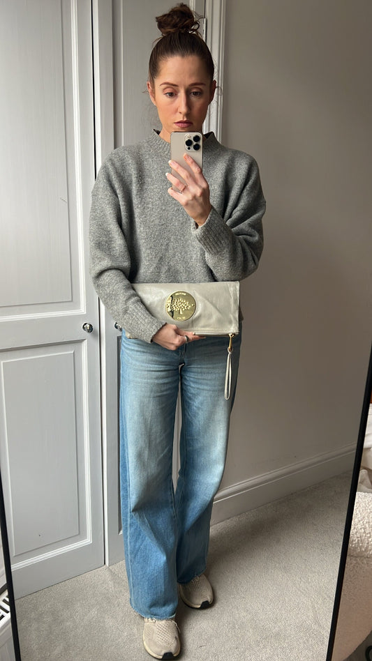 Mulberry Drizzle Grey Daria Clutch (RRP £550)