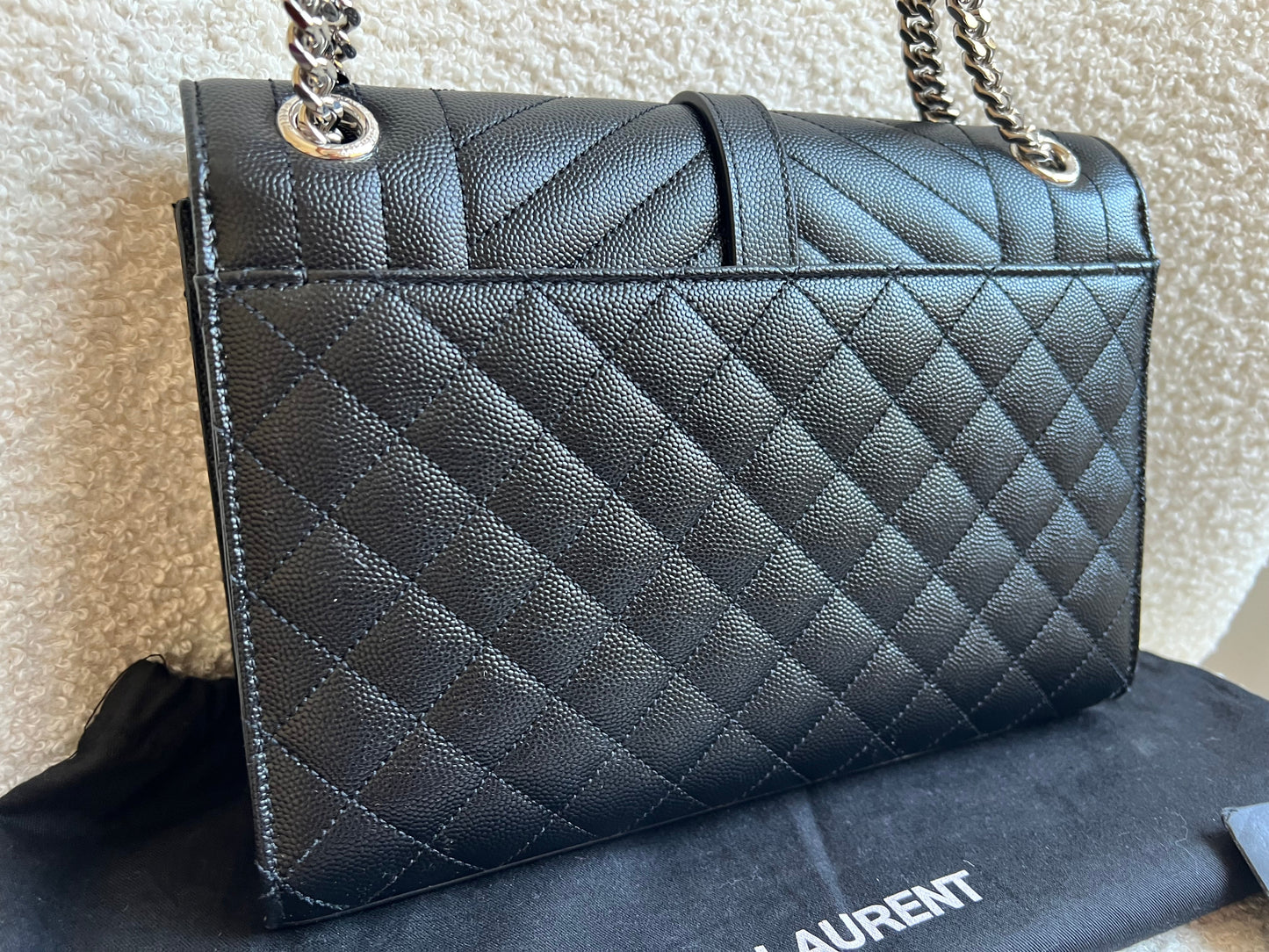 Yves Saint Laurent (YSL) Black Medium Envelope Bag (RRP £2,235)