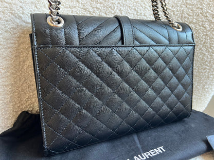 Yves Saint Laurent (YSL) Black Medium Envelope Bag (RRP £2,235)