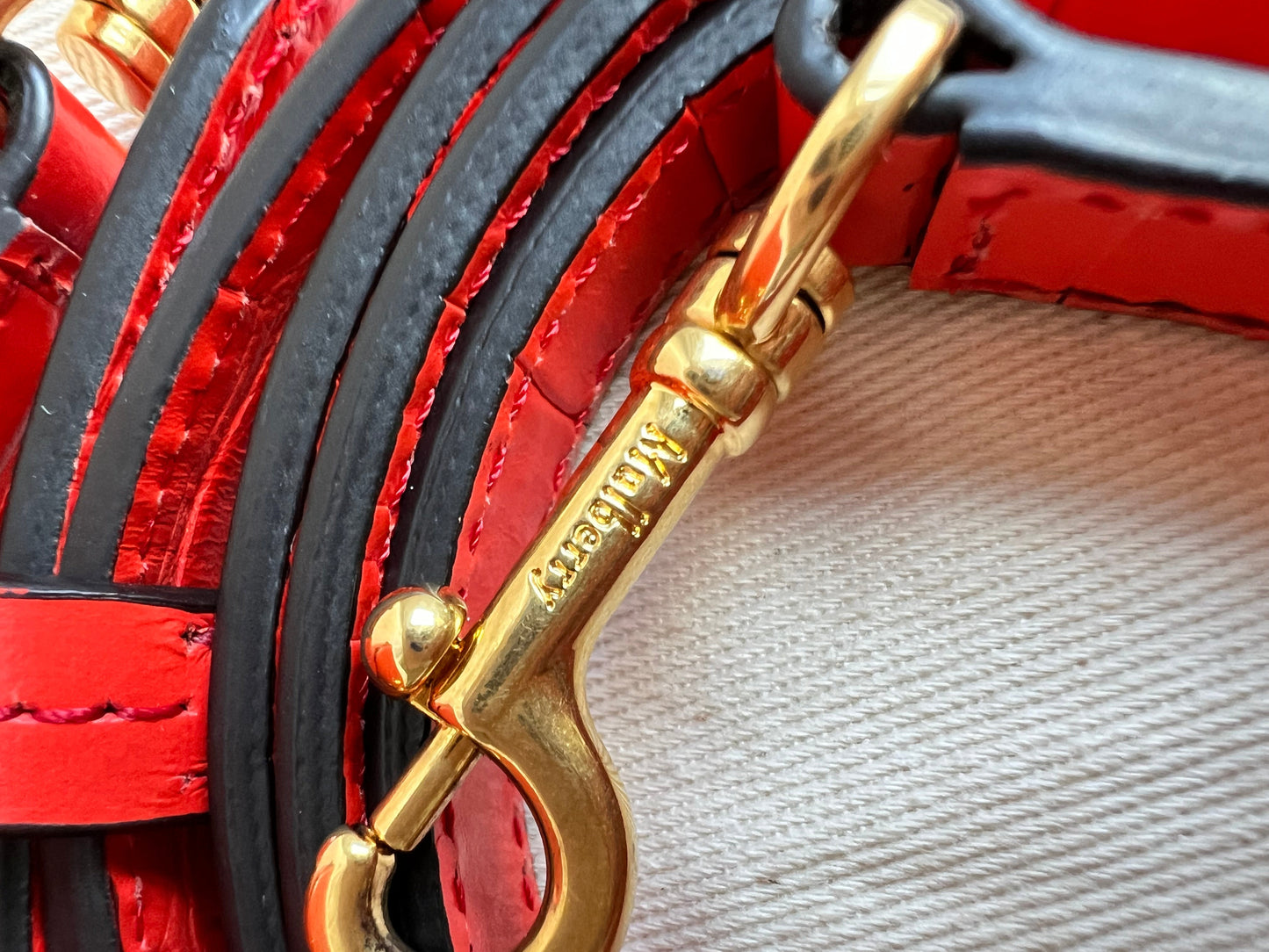 Mulberry Red Croc Small Darley Satchel  (RRP £599)