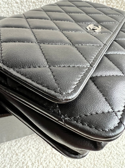 Chanel Wallet on Chain in Black Lambskin Silver Hardware (RRP £2,930)
