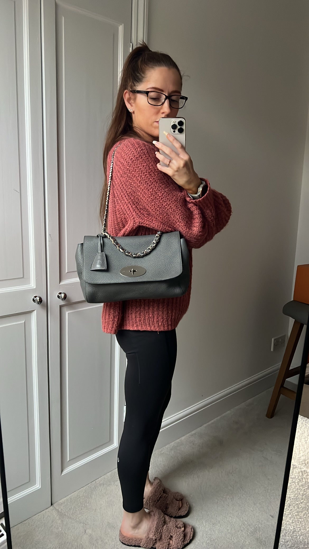 Mulberry Charcoal Grey Medium Top Handle Lily (RRP £1075)