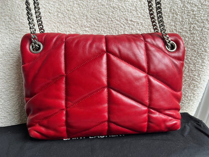 Yves Saint Laurent (YSL) Small Puffer in Red Quilted Lambskin (RRP £2,415)