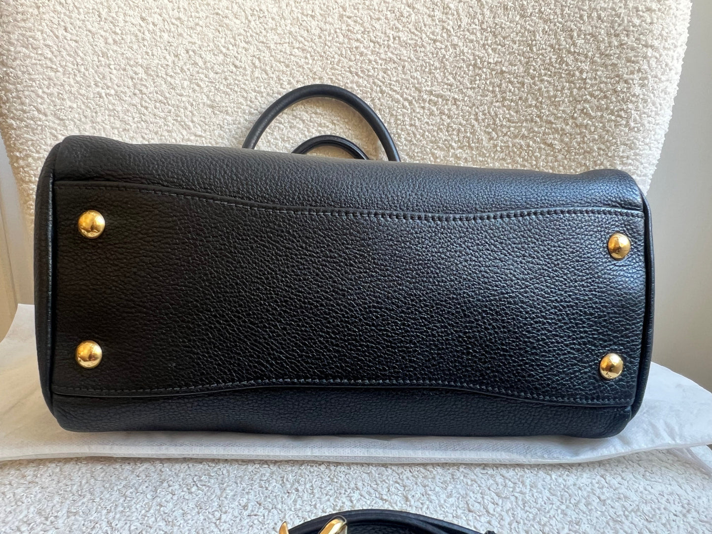 Prada Black Vitello Daino Tote