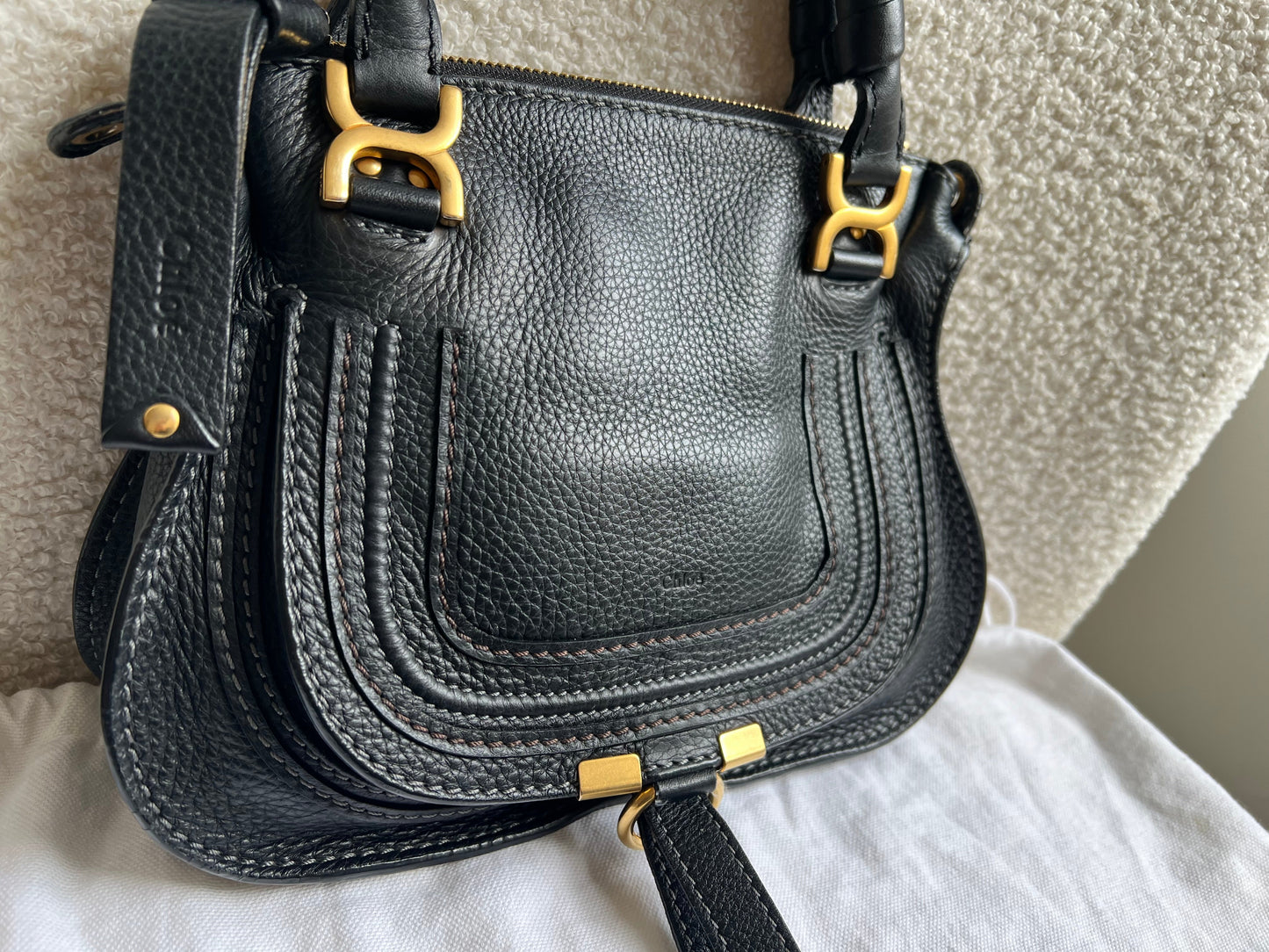 Chloe Black Mini Marcie Double Carry Bag