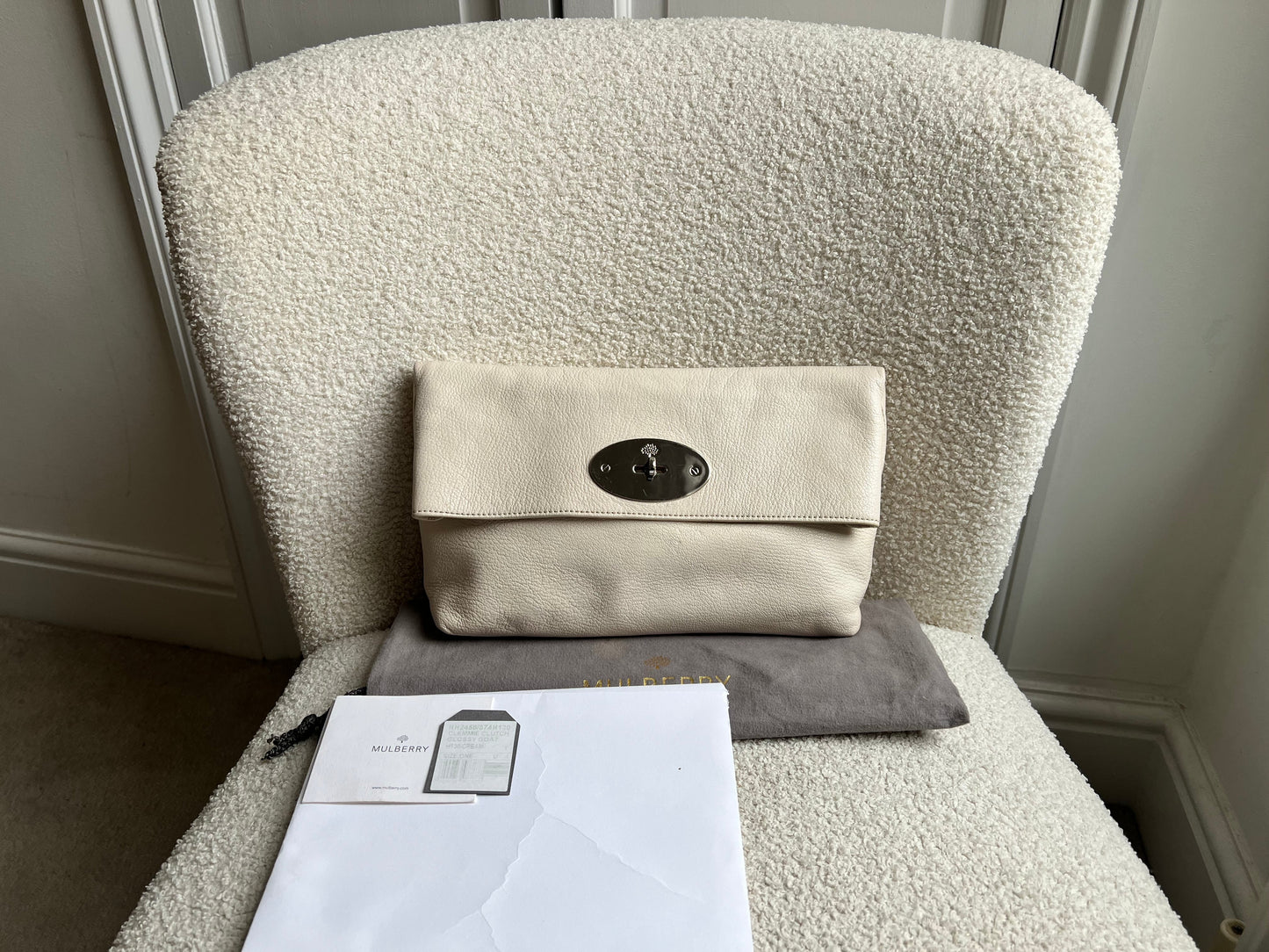 Mulberry Cream Clemmie Clutch (RRP £695)
