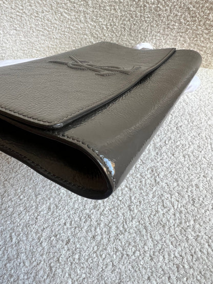 Yves Saint Laurent (YSL) Grey Patent Belle de Jour Clutch