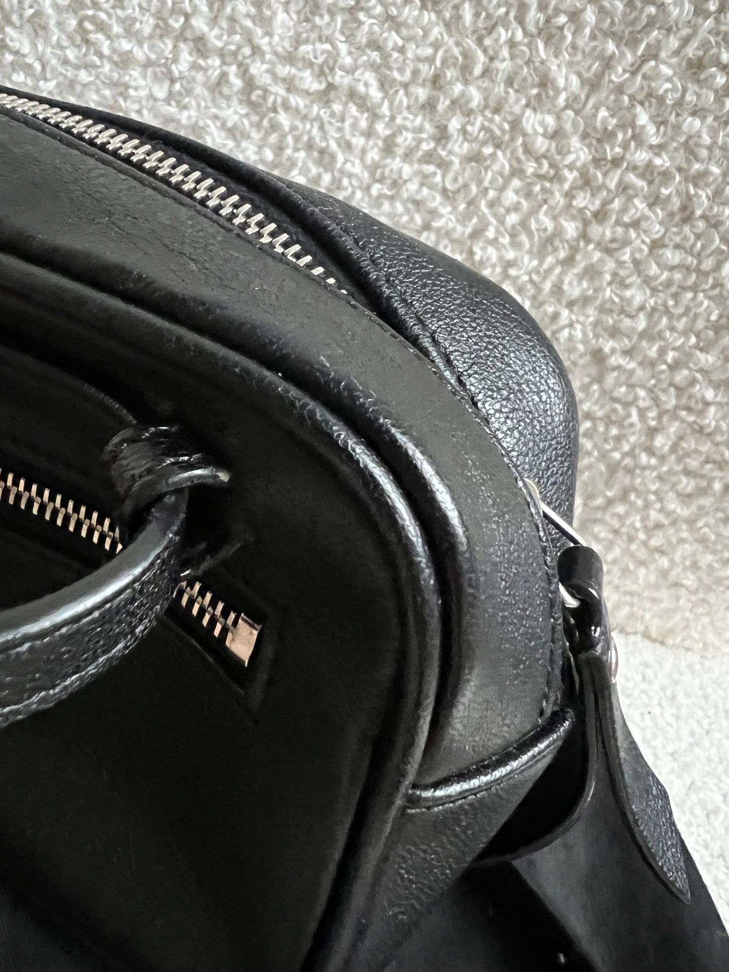 Yves Saint Laurent (YSL) Black Studded Lou Belt Bag