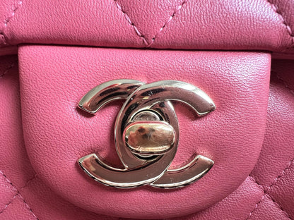 Chanel Mini Rectangular Classic Flap Valentines Day Edition in Pink Lambskin