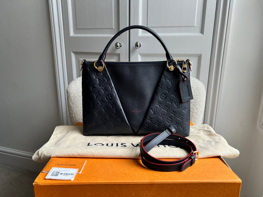Louis Vuitton V Tote MM Navy Empreinte (RRP £2,390)
