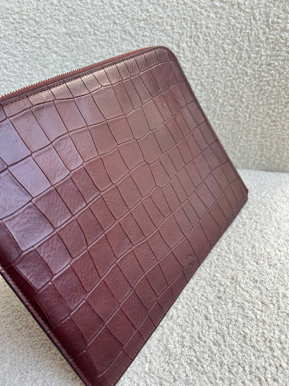Mulberry Oxblood Embossed Croc Tech Pouch (£295)