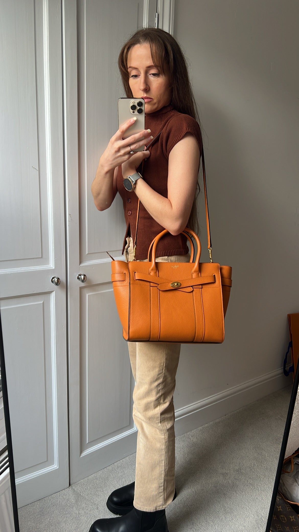 Mulberry Orange Small Zipped Bayswater (RRP £1,195)