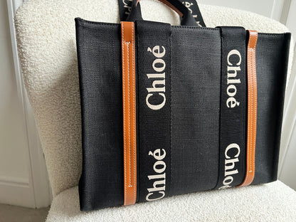 Chloe Medium Black Woody Tote Bag (RRP £990)