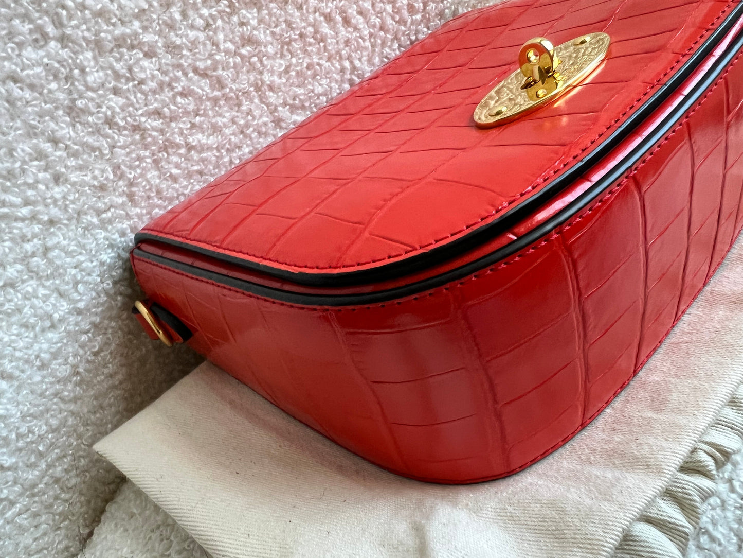 Mulberry Red Croc Small Darley Satchel  (RRP £599)