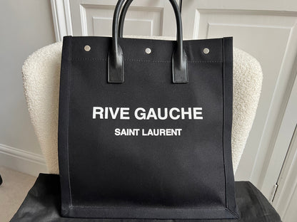 Yves Saint Laurent Rive Gauche NS Tote in Canvas and Printed Leather (RRP £1380)