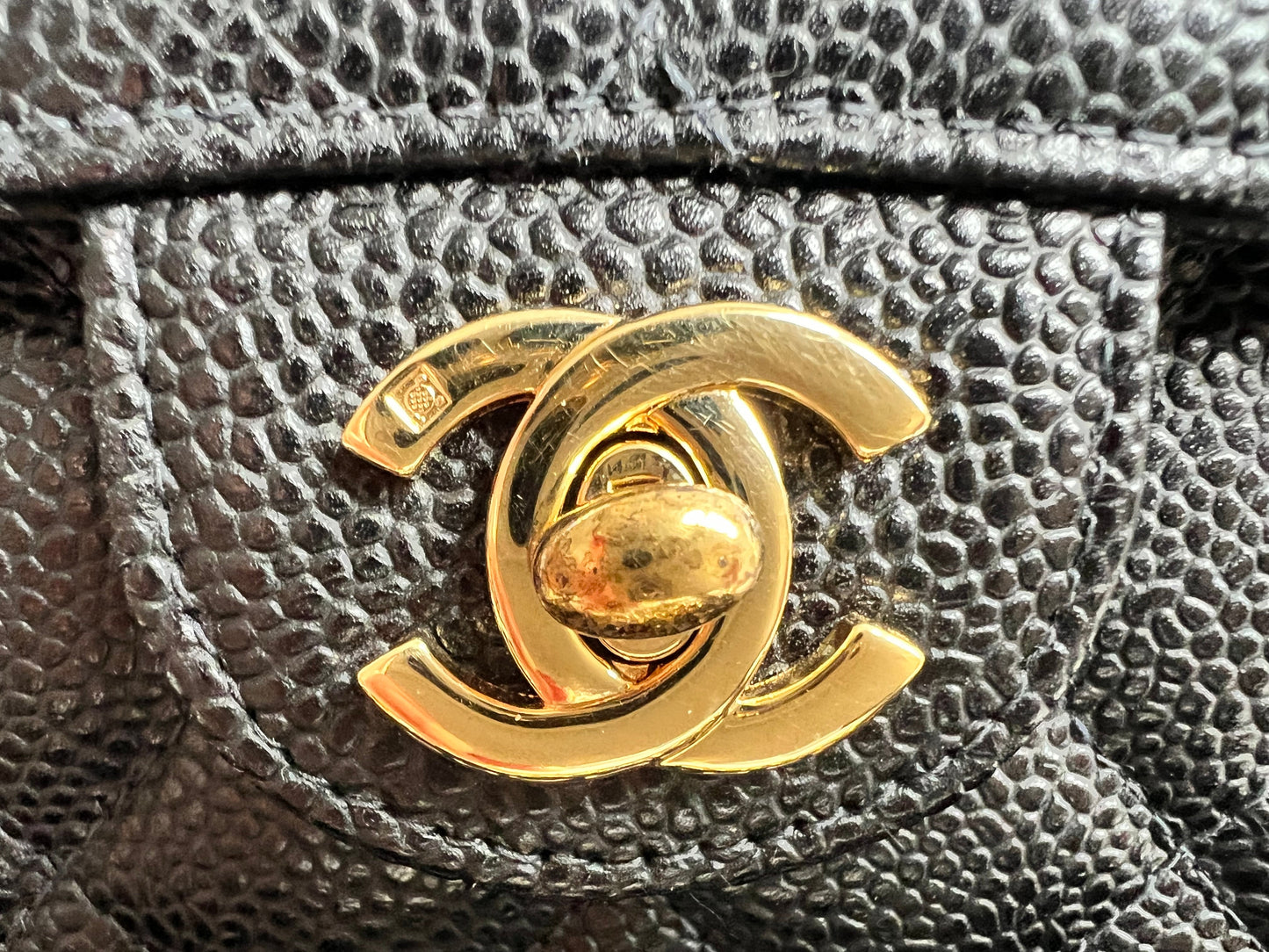 Chanel Square Mini Classic Flap in Black Caviar with gold hardware