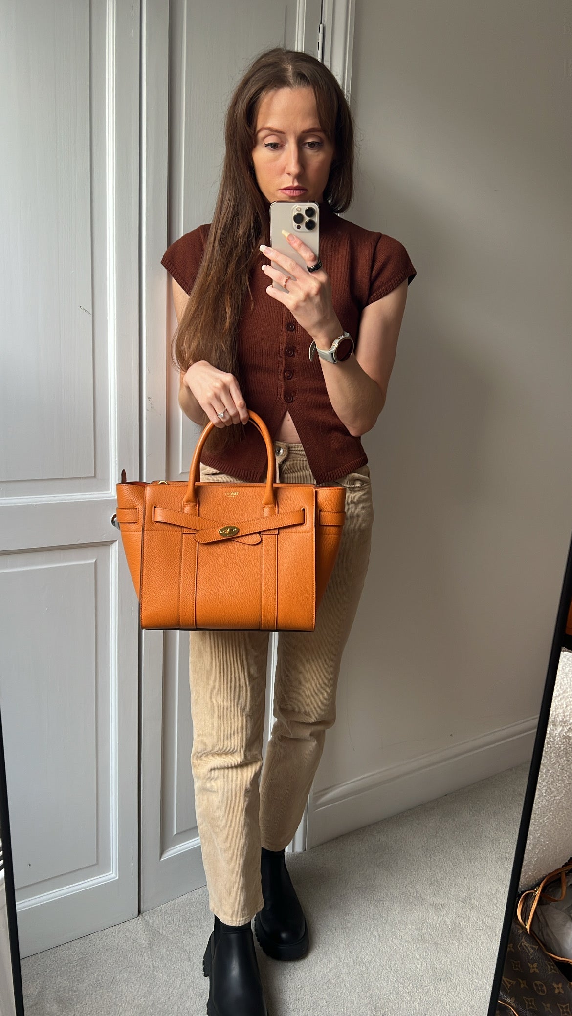 Mulberry Orange Small Zipped Bayswater (RRP £1,195)