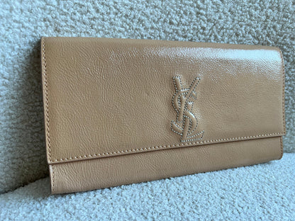 Yves Saint Laurent (YSL) Beige Patent Belle de Jour Clutch