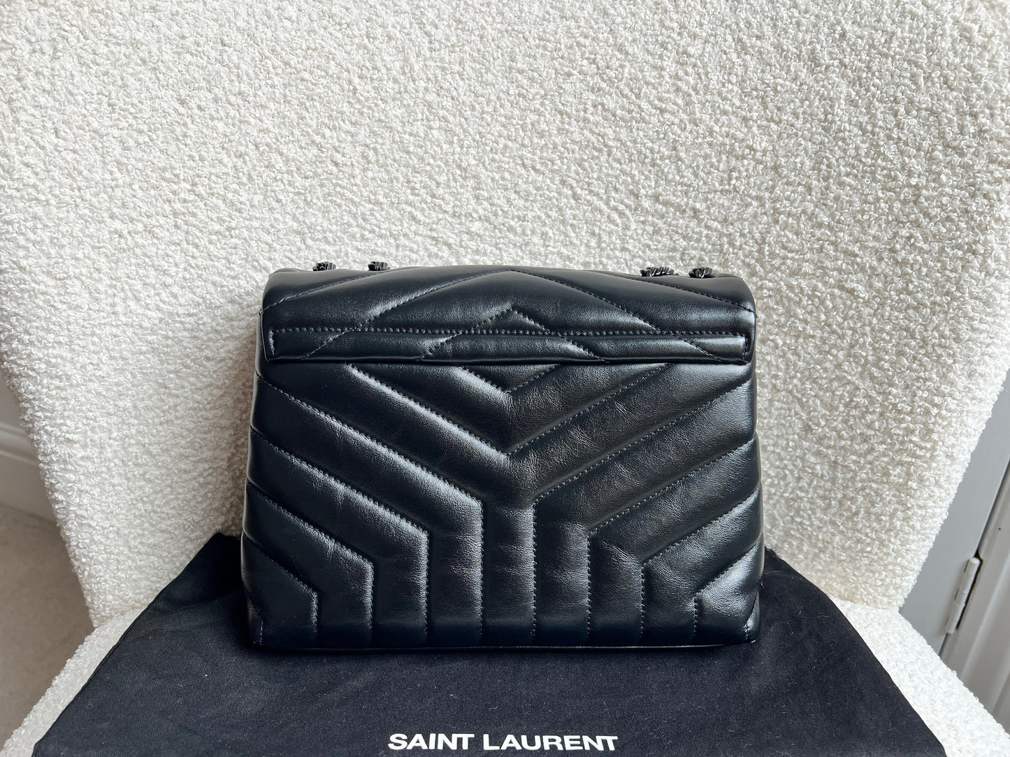 Yves Saint Laurent (YSL) Black on Black Small Lou Lou (RRP £1,940)