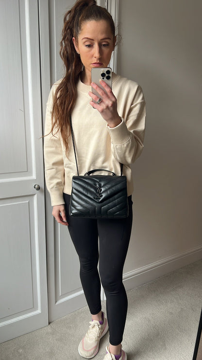 Yves Saint Laurent (YSL) Black on Black Small Lou Lou (RRP £1,940)