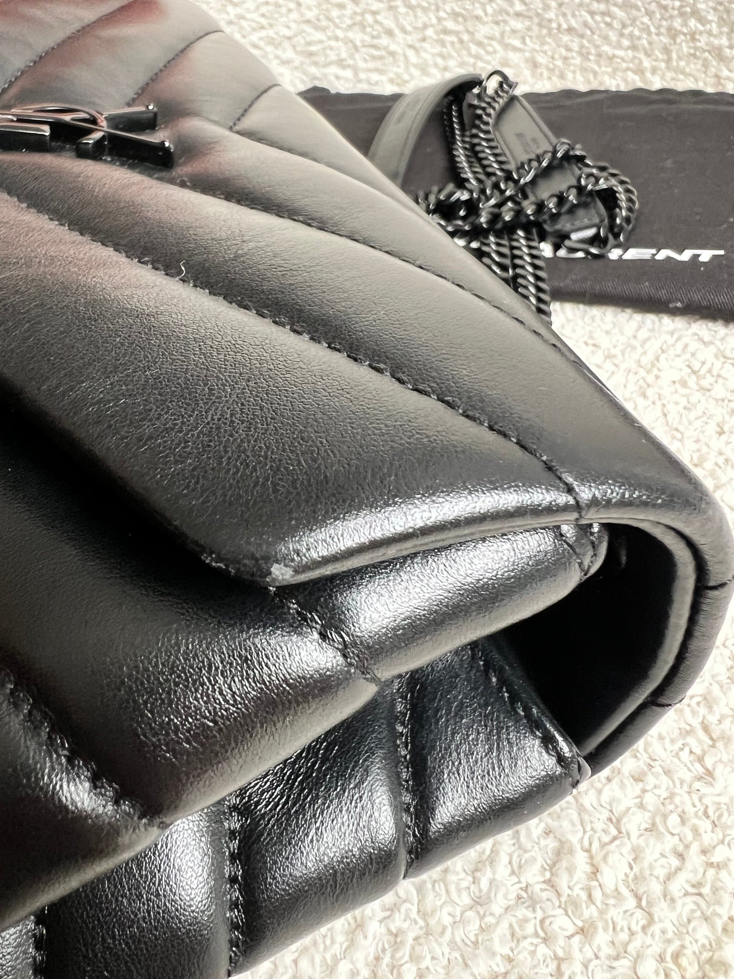 Yves Saint Laurent (YSL) Black on Black Small Lou Lou (RRP £1,940)