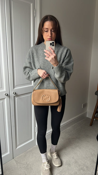 Gucci Beige Soho Chain Crossbody Flap Bag
