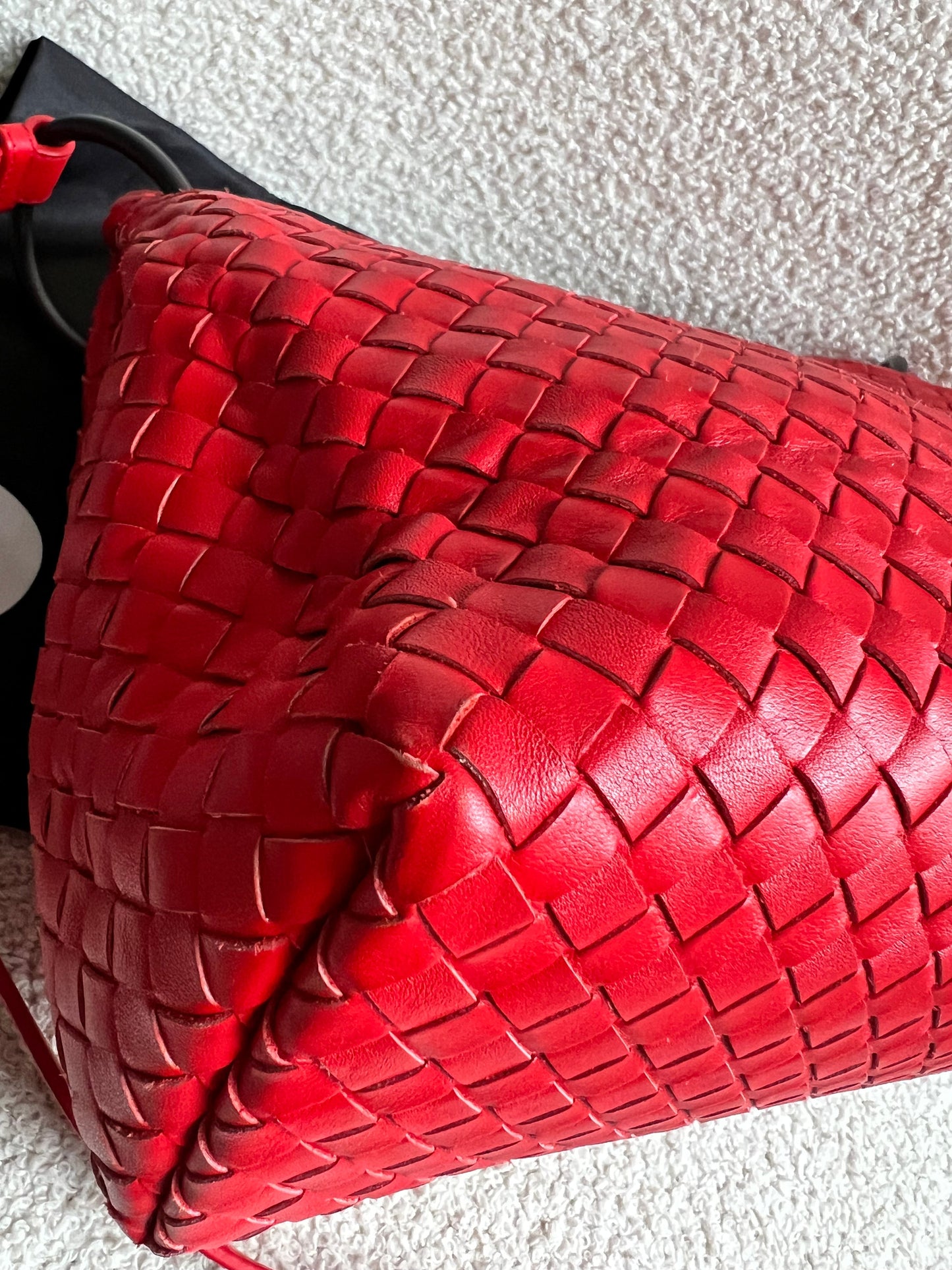 Bottega Veneta Red Intreciatto Flap Shoulder Bag