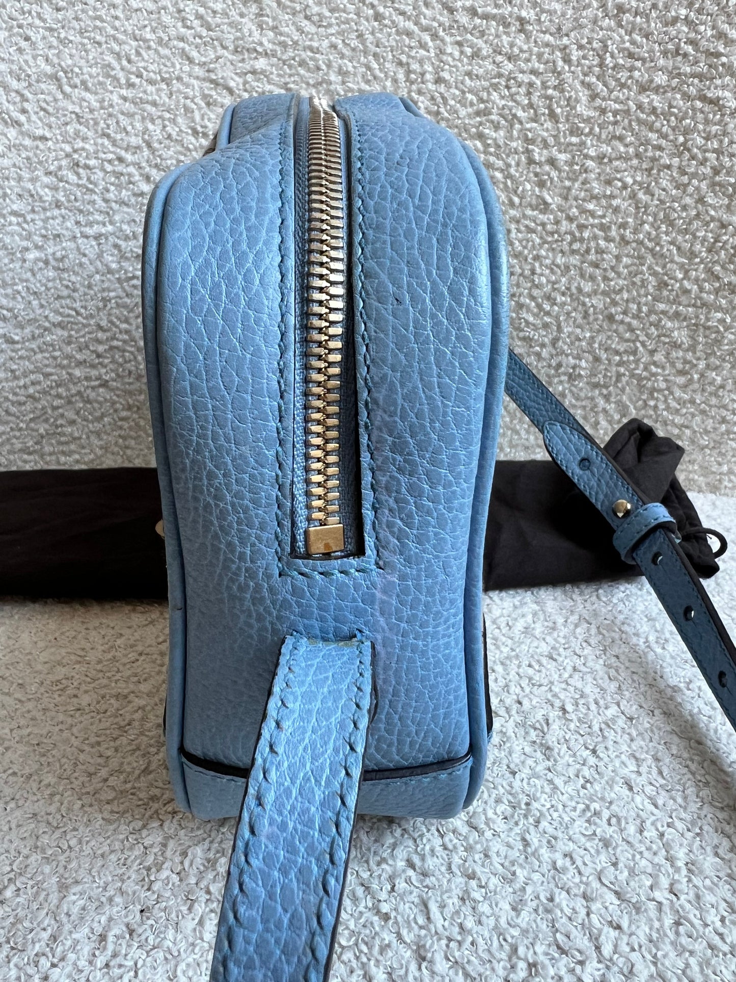 Gucci Bree GG Canvas Light Blue Small Messenger Bag