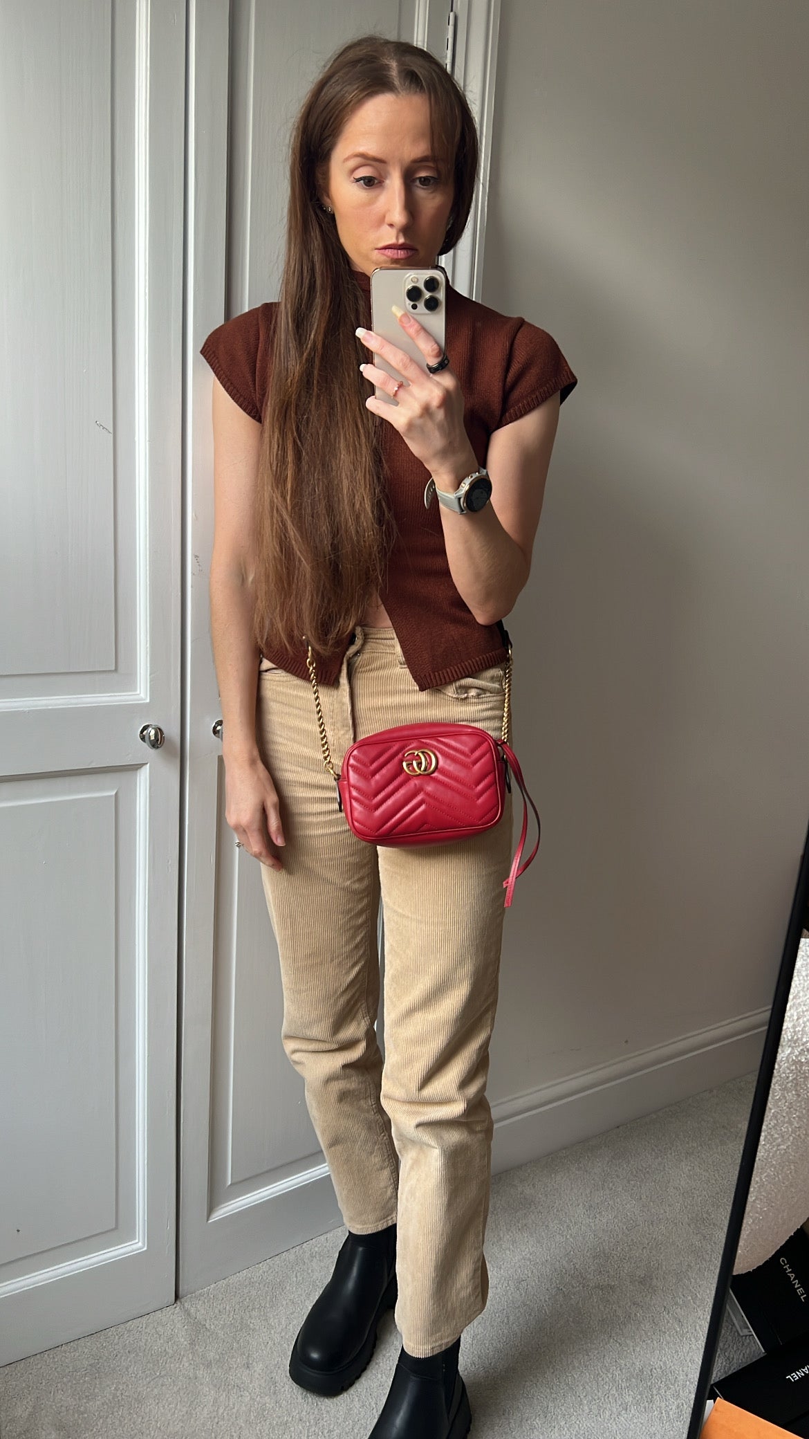 Gucci GG Hibiscus Red Marmont Mini Shoulder Bag (RRP £1360)