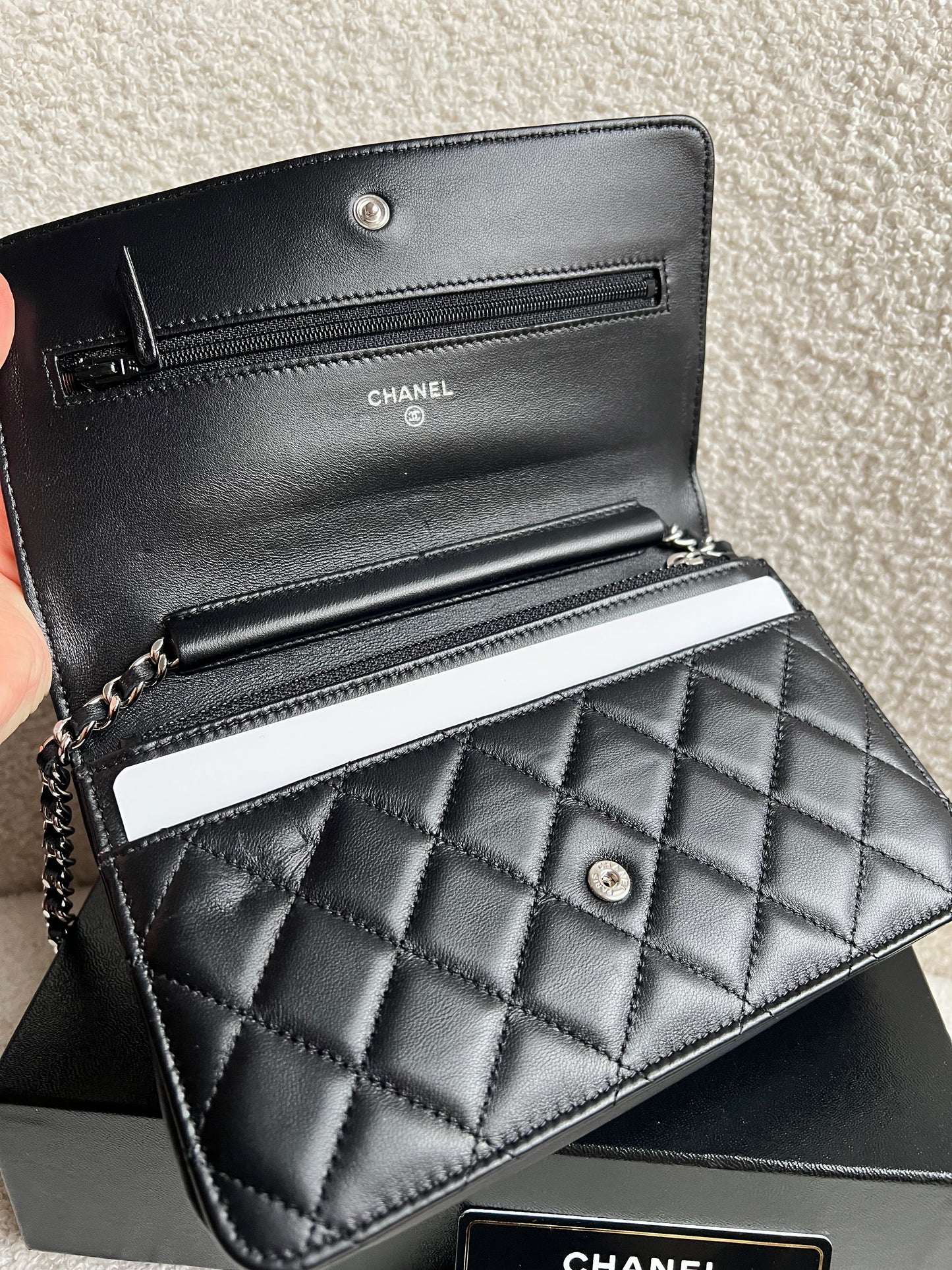 Chanel Wallet on Chain in Black Lambskin Silver Hardware (RRP £2,930)